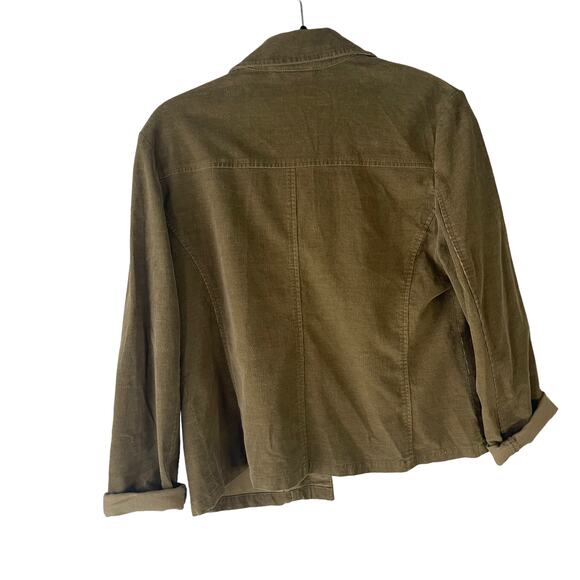 Talbots Women's Size M Green Corduroy Button Up Jacket - Picture 4 of 8